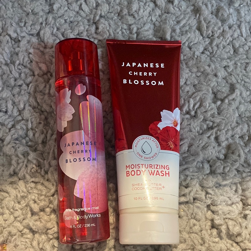 Japanese cherry blossom set from bath and body works